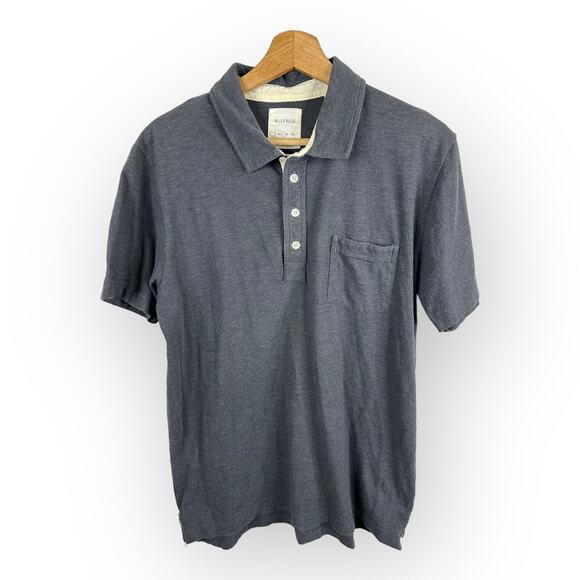 Billy Reid Other - Billy Reid Mens size Large Short Sleeve Polo Melange Gray Pocket Shirt